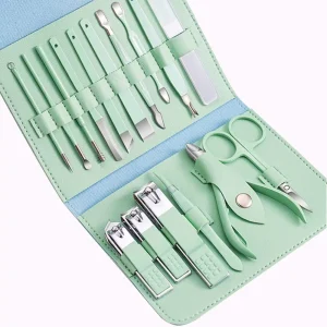 (High Quality) 16Pcs Manicure Set Stainless Steel Nail Clippers Kit And Pedicure