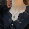 18k Gold Plated Green Pendant Necklace
